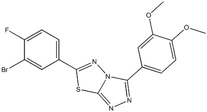 6-(3-bromo-4-fluorophenyl)-3-(3,4-dimethoxyphenyl)[1,2,4]triazolo[3,4-b][1,3,4]thiadiazole CAS#: 929856-14-4