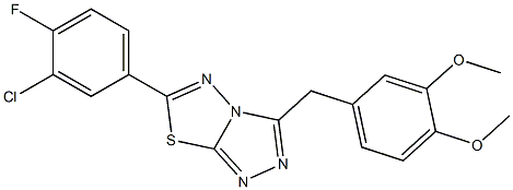 6-(3-chloro-4-fluorophenyl)-3-(3,4-dimethoxybenzyl)[1,2,4]triazolo[3,4-b][1,3,4]thiadiazole CAS#: 929851-47-8
