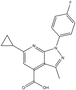 6-Cyclopropyl-1-(4-fluorophenyl)-3-methyl-pyrazolo[3,4-b]pyridine-4-carboxylic acid CAS#: 937598-64-6
