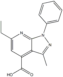 6-Ethyl-3-methyl-1-phenyl-pyrazolo[3,4-b]pyridine-4-carboxylic acid CAS#: 937691-38-8