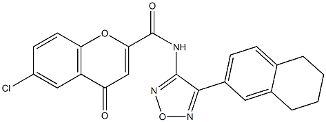 6-chloro-4-oxo-N-[4-(5,6,7,8-tetrahydronaphthalen-2-yl)-1,2,5-oxadiazol-3-yl]-4H-chromene-2-carboxamide CAS#: 912889-77-1