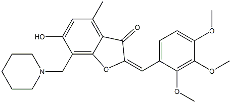 6-hydroxy-4-methyl-7-(1-piperidinylmethyl)-2-(2,3,4-trimethoxybenzylidene)-1-benzofuran-3(2H)-one CAS#: 903199-27-9