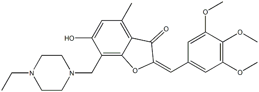 7-[(4-ethyl-1-piperazinyl)methyl]-6-hydroxy-4-methyl-2-(3,4,5-trimethoxybenzylidene)-1-benzofuran-3(2H)-one CAS#: 903854-72-8