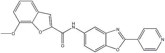 7-methoxy-N-[2-(pyridin-4-yl)-1,3-benzoxazol-5-yl]-1-benzofuran-2-carboxamide CAS#: 951963-48-7
