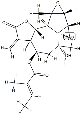 (E)-2-Methyl-2-butenoic acid (3aR,3aβ,6aR,7aα,7bα,8aα,8bβ,8cα)-decahydro-6β-hydroxy-6,8aα-dimethyl-3-methylene-2-oxo-4H-bisoxireno[1,8a:2,3]azuleno[4,5-b]furan-4α-yl ester CAS#: 99956-50-0