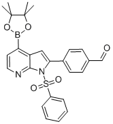 BENZALDEHYDE, 4-[1-(PHENYLSULFONYL)-4-(4,4,5,5-TETRAMETHYL-1,3,2-DIOXABOROLAN-2-YL)-1H-PYRROLO[2,3-B]PYRIDIN-2-YL]- CAS#: 942921-70-2
