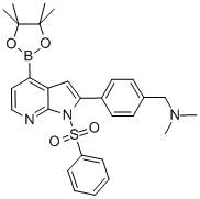 BENZENEMETHANAMINE, N,N-DIMETHYL-4-[1-(PHENYLSULFONYL)-4-(4,4,5,5-TETRAMETHYL-1,3,2-DIOXABOROLAN-2-YL)-1H-PYRROLO[2,3-B]PYRIDIN-2-YL]- CAS#: 942919-72-4