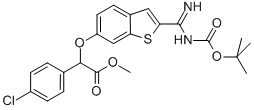 Benzeneacetic acid, 4-chloro-a-[[2-[[[(1,1-dimethylethoxy)carbonyl]amino]iminomethyl]benzo[b]thien-6-yl]oxy]-, methyl ester CAS#: 947590-61-6