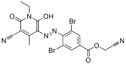 Benzoic  acid,  3,5-dibromo-4-[2-(5-cyano-1-ethyl-1,6-dihydro-2-hydroxy-4-methyl-6-oxo-3-pyridinyl)diazenyl]-,  cyanomethyl  ester CAS#: 949003-08-1