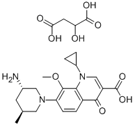 Butanedioicacid,2-hydroxy-,compd.with7-[(3S,5S)-3-amino-5-methyl-1-piperidinyl]-1-cyclopropyl-1,4-dihydro-8-methoxy-4-oxo-3-quinolinecarboxylicacid CAS#: 951163-60-3