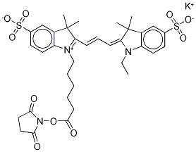 Cyanine 3 Monofunctional Hexanoic Acid Dye, Succinimidyl Ester, Potassium Salt 85% CAS#: 945529-56-6