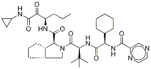 Cyclopenta[c]pyrrole-1-carboxaMide, (2S)-2-cyclohexyl-N-(2-pyrazinylcarbonyl)glycyl-3-Methyl-L-valyl-N-[(1R)-1-[2-(cyclopropylaMino)-2-oxoacetyl]butyl]octahydro-, (1S,3aR,6aS)- CAS#: 923270-50-2