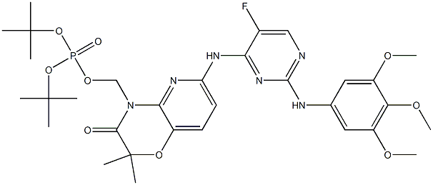 Ditert-butyl [6-[[5-fluoro-2-(3,4,5-trimethoxyanilino)pyrimidin-4-yl]amino]-2,2-dimethyl-3-oxo-pyrido[3,2-b][1,4]oxazin-4-yl]methyl phosphate CAS#: 901119-38-8