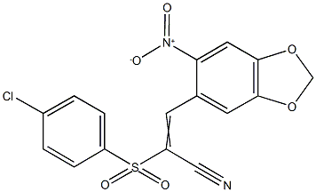 (E)-2-[(4-chlorophenyl)sulfonyl]-3-(6-nitro-1,3-benzodioxol-5-yl)-2-propenenitrile CAS#: 929982-16-1