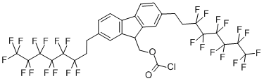 F26  Fmoc-Cl,  Chlorameisensä:ure-[1,8-bis-(4,4,5,5,6,6,7,7,8,8,9,9,9-tridecafluornonyl)-9-fluorenyl]-methyl-ester,  [1,8-Bis(4,4,5,5,6,6,7,7,8,8,9,9,9-tridecafluorononyl)-9-fluorenyl]methyl  chloroformate CAS#: 932710-57-1