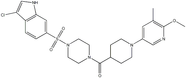 Methanone, [4-[(3-chloro-1H-indol-6-yl)sulfonyl]-1-piperazinyl][1-(6-methoxy-5-methyl-3-pyridinyl)-4-piperidinyl]- CAS#: 919536-37-1