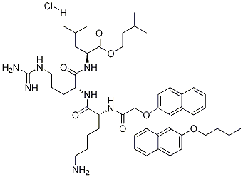 N-[2-[[(1S)-2'-(3-Methylbutoxy)[1,1'-binaphthalen]-2-yl]oxy]acetyl]-D-lysyl-D-arginyl-L-leucine 3-methylbutyl ester hydrochloride CAS#: 900814-48-4