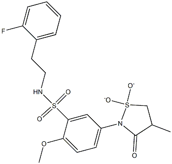 N-[2-(2-fluorophenyl)ethyl]-2-methoxy-5-(4-methyl-1,1-dioxido-3-oxo-1,2-thiazolidin-2-yl)benzenesulfonamide CAS#: 951973-98-1