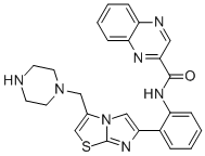 N-[2-[3-(1-Piperazinylmethyl)imidazo[2,1-b]thiazol-6-yl]phenyl]-2-quinoxalinecarboxamide CAS#: 925434-55-5