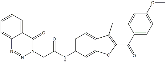 N-{2-[(4-methoxyphenyl)carbonyl]-3-methyl-1-benzofuran-6-yl}-2-(4-oxo-1,2,3-benzotriazin-3(4H)-yl)acetamide CAS#: 929810-63-9