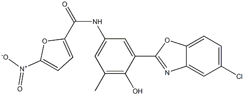 N-[3-(5-chloro-1,3-benzoxazol-2-yl)-4-hydroxy-5-methylphenyl]-5-nitrofuran-2-carboxamide CAS#: 951972-14-8