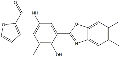 N-[3-(5,6-dimethyl-1,3-benzoxazol-2-yl)-4-hydroxy-5-methylphenyl]furan-2-carboxamide CAS#: 929868-30-4