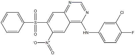 N-(3-Chloro-4-fluorophenyl)-6-nitro-7-(phenylsulfonyl)-4-quinazolinaMine CAS#: 945553-94-6