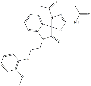 N-{4'-acetyl-1-[2-(2-methoxyphenoxy)ethyl]-1,2,4',5'-tetrahydro-2-oxospiro(indole-3,5'-[1,3,4]thiadiazol)-2'-yl}acetamide CAS#: 902255-20-3