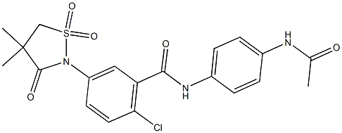 N-[4-(acetylamino)phenyl]-2-chloro-5-(4,4-dimethyl-1,1-dioxido-3-oxo-2-isothiazolidinyl)benzamide CAS#: 919675-87-9