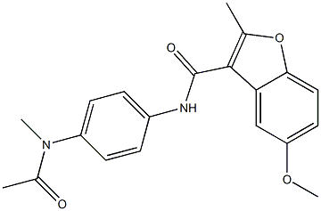 N-{4-[acetyl(methyl)amino]phenyl}-5-methoxy-2-methyl-1-benzofuran-3-carboxamide CAS#: 929451-39-8