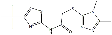 N-(4-tert-butyl-1,3-thiazol-2-yl)-2-[(4,5-dimethyl-4H-1,2,4-triazol-3-yl)thio]acetamide CAS#: 948153-45-5