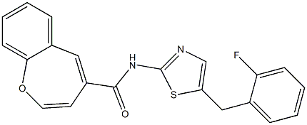 N-[5-(2-fluorobenzyl)-1,3-thiazol-2-yl]-1-benzoxepine-4-carboxamide CAS#: 924838-82-4