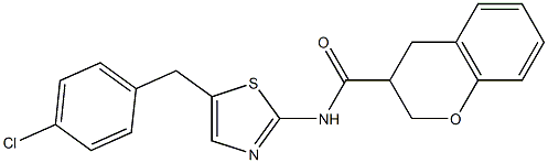 N-[5-(4-chlorobenzyl)-1,3-thiazol-2-yl]-3,4-dihydro-2H-chromene-3-carboxamide CAS#: 924824-35-1