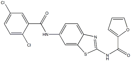 N-(6-{[(2,5-dichlorophenyl)carbonyl]amino}-1,3-benzothiazol-2-yl)furan-2-carboxamide CAS#: 920469-04-1