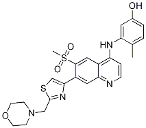 Phenol, 4-Methyl-3-[[6-(Methylsulfonyl)-7-[2-(4-MorpholinylMethyl)-4-thiazolyl]-4-quinolinyl]aMino]- CAS#: 955879-81-9