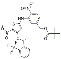 (R)-Methyl 5-(2-nitro-5-(pivaloyloxyMethyl)phenylaMino)-3-(1-(2-(trifluoroMethyl)phenyl)ethoxy)thiophene-2-carboxylate CAS#: 929095-36-3