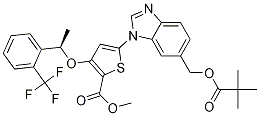 (R)-Methyl 5-(6-(pivaloyloxyMethyl)-1H-benzo[d]iMidazol-1-yl)-3-(1-(2-(trifluoroMethyl)phenyl)ethoxy)thiophene-2-carboxylate CAS#: 929095-38-5