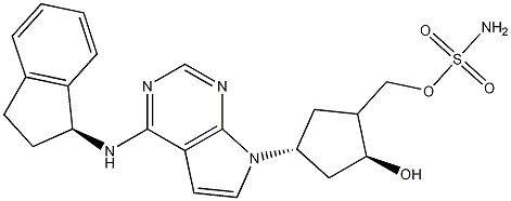 Sulfamic acid [(1S,2S,4R)-4-[4-[[(1S)-2,3-dihydro-1H-inden-1-yl]amino]-7H-pyrrolo[2,3-d]pyrimidin-7-yl]-2-hydroxycyclopentyl]methyl ester CAS#: 905579-51-3