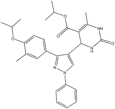 isopropyl 4-[3-(4-isopropoxy-3-methylphenyl)-1-phenyl-1H-pyrazol-4-yl]-6-methyl-2-oxo-1,2,3,4-tetrahydropyrimidine-5-carboxylate CAS#: 956501-08-9