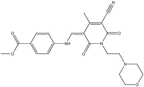 methyl 4-{[(Z)-{5-cyano-4-methyl-1-[2-(morpholin-4-yl)ethyl]-2,6-dioxo-1,6-dihydropyridin-3(2H)-ylidene}methyl]amino}benzoate CAS#: 929827-06-5