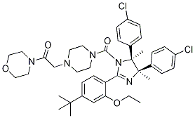 rel-2-[4-[[(4R,5S)-4,5-Bis(4-chlorophenyl)-2-[4-(1,1-dimethylethyl)-2-ethoxyphenyl]-4,5-dihydro-4,5-dimethyl-1H-imidazol-1-yl]carbonyl]-1-piperazinyl]-1-(4-morpholinyl)ethanone CAS#: 939983-14-9