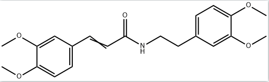 Structure of N-[2-(3,4-dimethoxyphenyl)ethyl]-3,4-dimethoxycinnamic acid amide CAS 69444-90-2