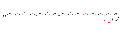 Structure of Propargyl-PEG8-NHS ester CAS 2182601-74-5