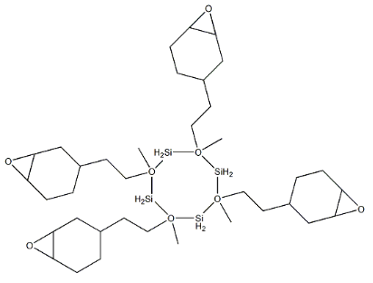 Structure of tetrakis[(epoxycyclohexyl)ethyl]tetramethylcyclotetrasiloxane CAS 121225-98-7