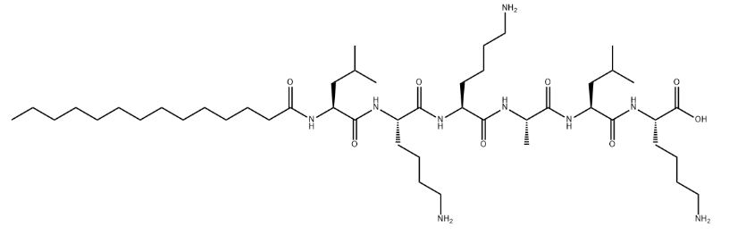 Structure of Myristoyl Hexapeptide-16 CAS 959610-54-9