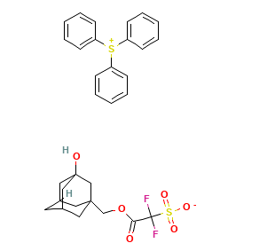 Structure of Triphenylsulfonium (3-hydroxytricyclo[3.3.1.13,7]decane-1-methoxycarbonyl)difluoromethane sulfonate CAS 912290-04-1